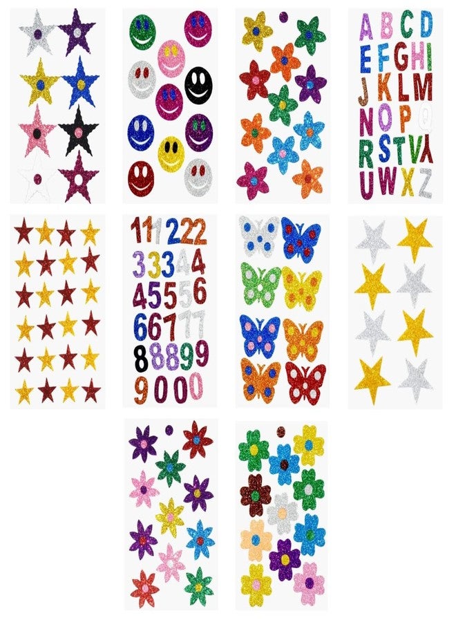 TRIACE Glitter Stickers. 3D Foam Stickers with Different Shapes. - Image 1